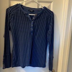 Chaps Blue Checkered Long Sleeve Shirt